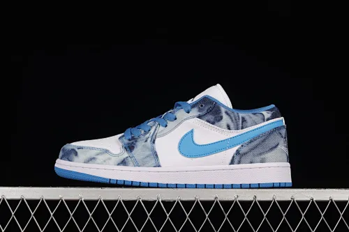 All categories Air Jordan Jordan series basketball shoes Air Jordan 1 Low Z version Air Jordan 1 Low "Washed Denim" AJ1 Joe 1 navy washed denim low-top casual sneakers DM8947-100